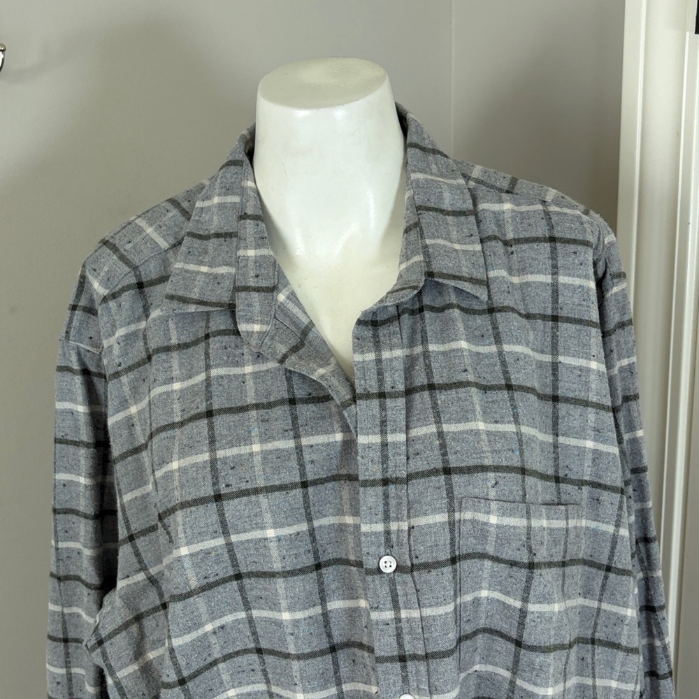 Frank and Eileen Joedy Flannel Grey Plaid Shirt Button Down Top Womens Sz XL - Picture 3 of 12